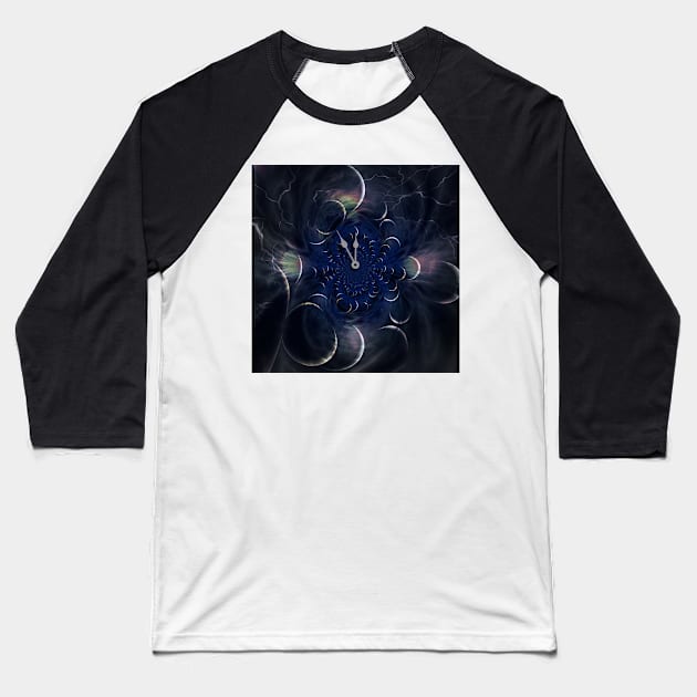 Space clock Baseball T-Shirt by rolffimages